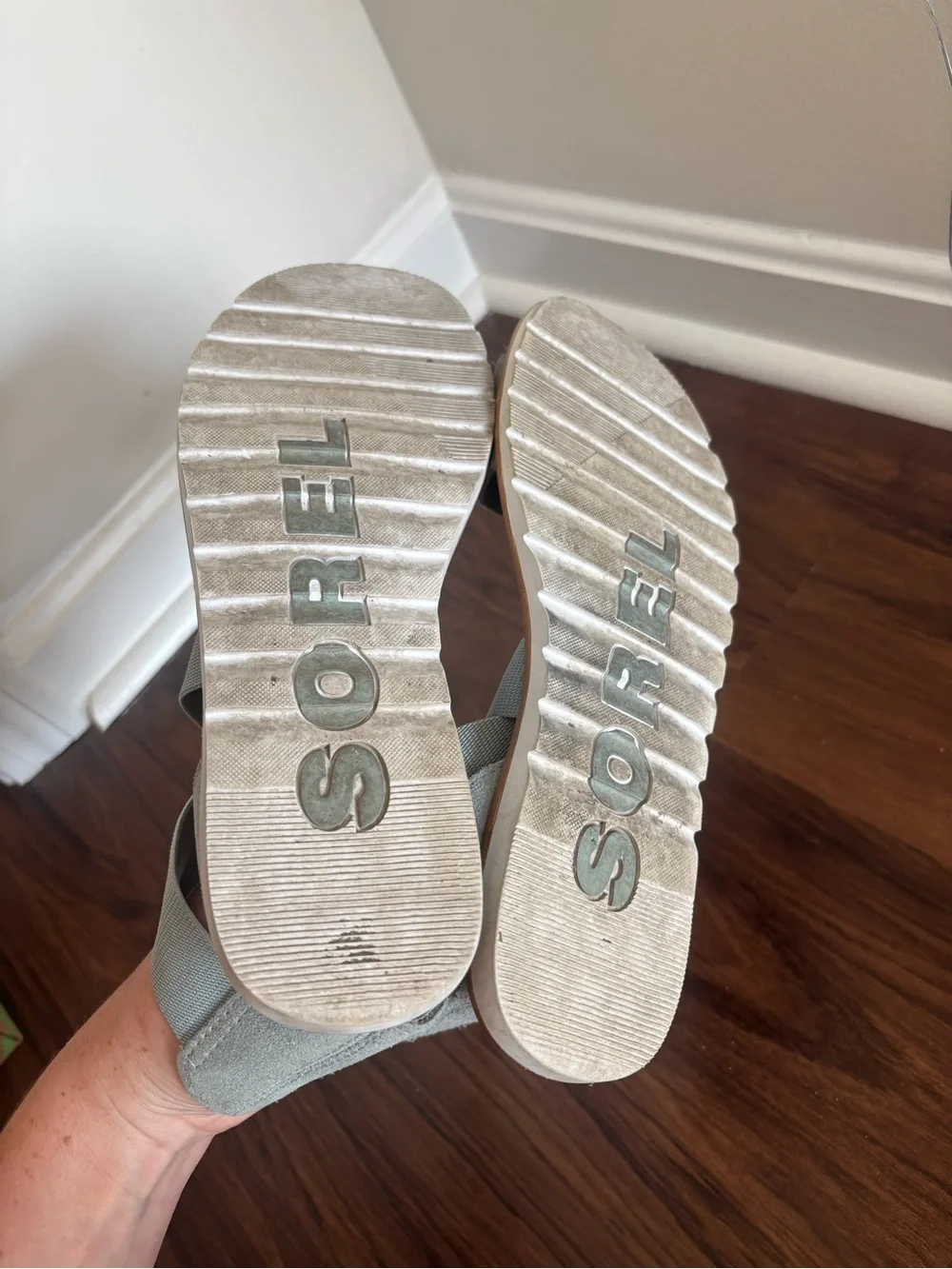 Sorel Ella Light Blue Suede Strappy Sandals Size 10